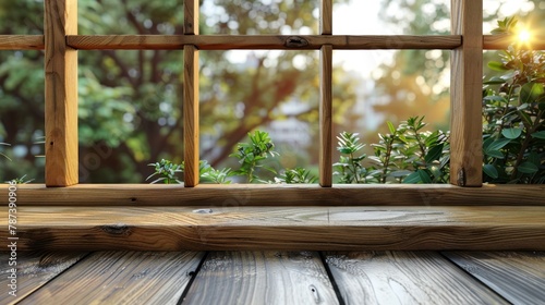 Wooden Deck With Window and Plants