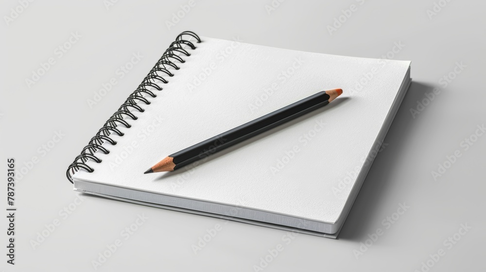 Spiral notebook with a sharp pencil on a clean white surface invoking inspiration and creativity
Spiral notebook with a sharp pencil on a clean white surface invoking inspiration and creativity