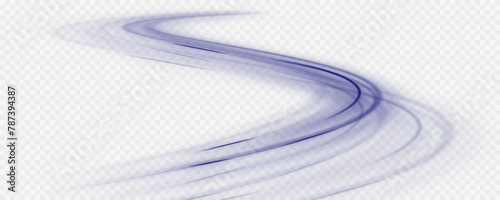 Blue wave curved lines for presentations, illustration of articles and publications on technological trends and innovations, covers of technological magazines. Light arc in blue colors.