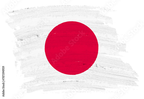 Japan flag paint splash brushstroke