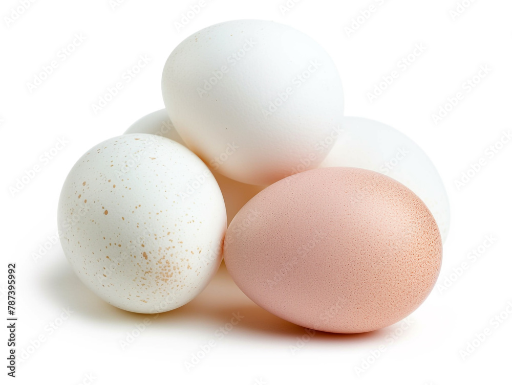 Chicken eggs isolated on white background. Chicken eggs isolated on white background.