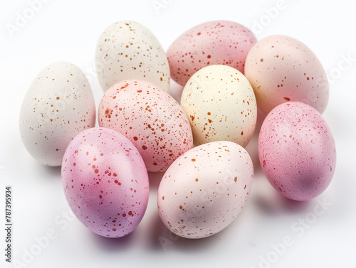 Chicken eggs isolated on white background. 