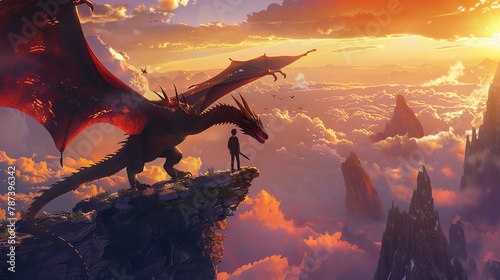 Craft a comingofage story set in a fantasy world where dragons roam the skies and mythical creatures abound Follow the journey of a young hero as they discover their destiny and face epic challenges a photo