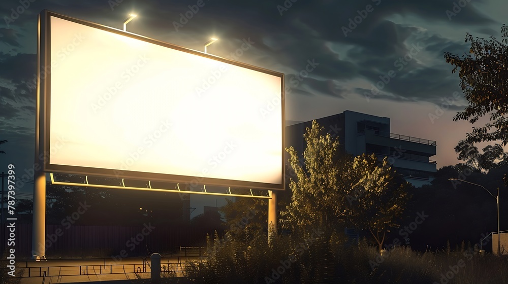 Blank Billboard Template with clipping path : Generative AI Blank Billboard Template with clipping path : Generative AI