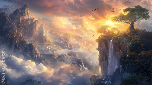 Stunning daylight fantasy landscape