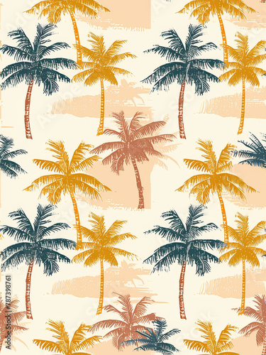 Vintage Palm Tree Seamless Pattern Design