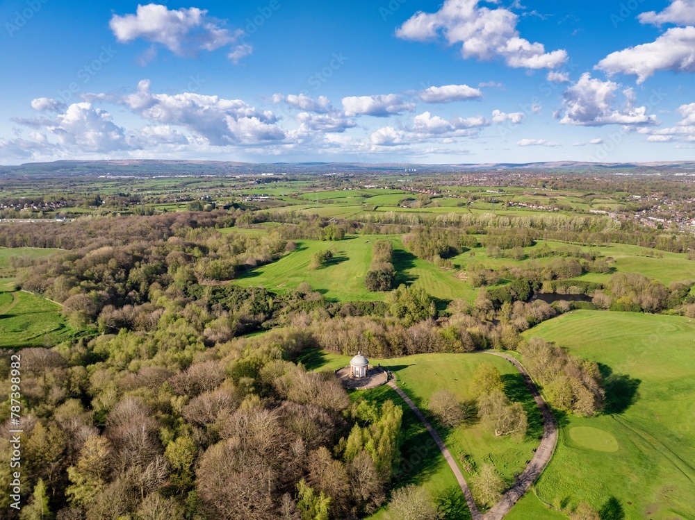 Aerial view of Heaton Park, Manchester UK