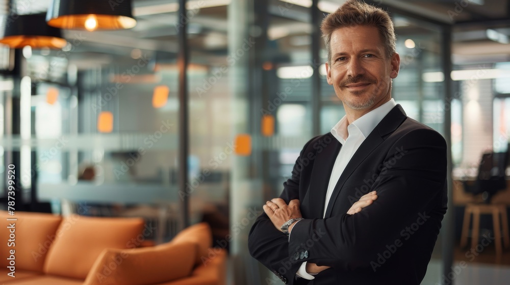 Confident Man in Modern Office Confident Man in Modern Office