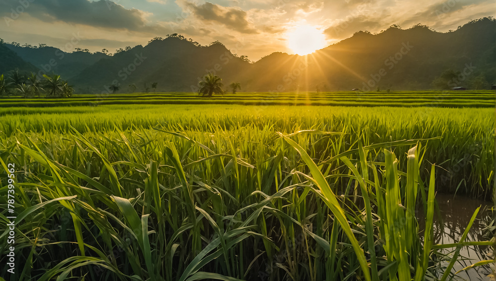 ripe rice on the plantation ripe rice on the plantation