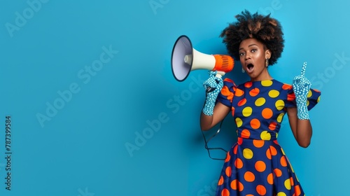 Woman Announcing with Megaphone
