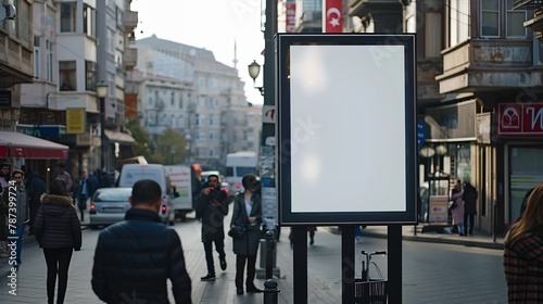 Large blank frame local place  billboards mockup for outdoor advertising in istanbul Turkey : Generative AI