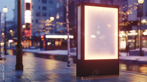 Outdoor kiosk billboard mockup : Generative AI