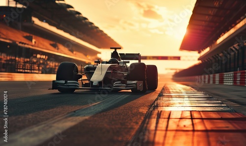Sport racing car fast driving to achieve the champion dream , motion blur and lighting effect apply. AI generated illustration