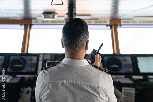 Tanker Ship Captain and Pilothouse Photo, Istanbul Turkiye (Turkey)