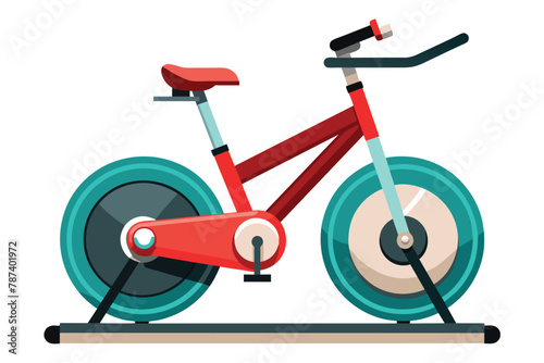Cartoon Stationary Exercise Bike Illustration for Fitness and Workout