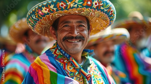 Portrait of Mexican Man in Cinco de Mayo