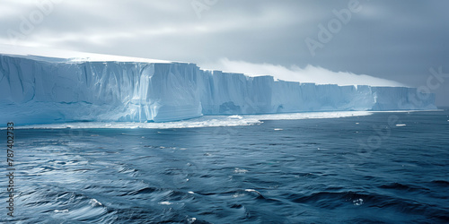 cold Antarctic coast, edge of ice shelf