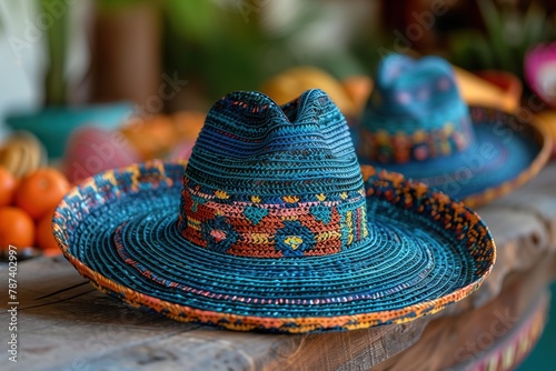 Sombrero in colorful background, Cinco de Mayo