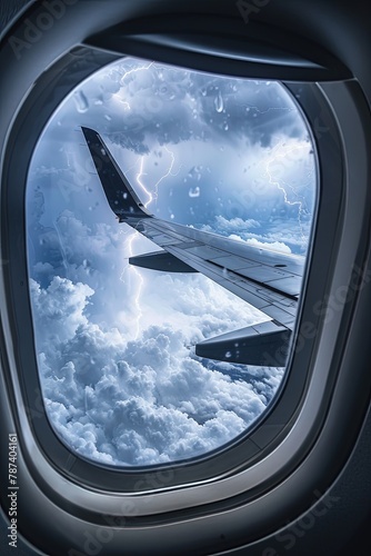 The view from the window of the aircraft during the flight. Nature's theatrical display of thunderous beauty. © Евгений Федоров