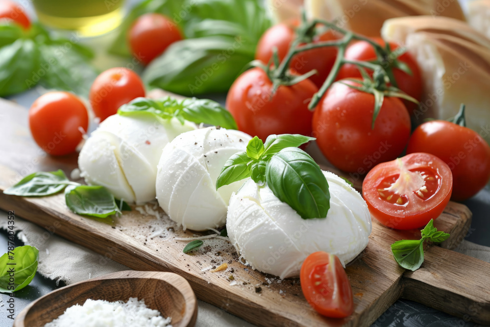 Fresh Italian mozzarella cheese made from cow's milk, showcasing the delicacy of Italian dairy products