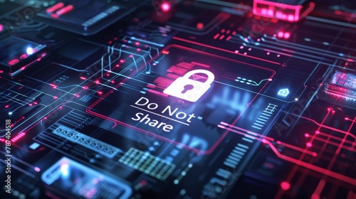 A digital document with a lock icon and a "Do Not Share" message, emphasizing the importance of data privacy.