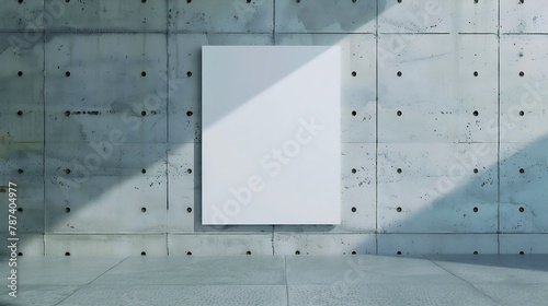 Blank white wheatpaste glued paper poster mockup on concrete wall background : Generative AI