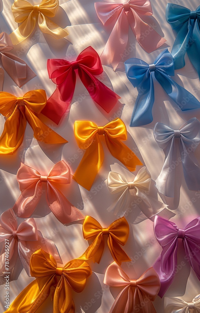 Satin Ribbon Bows in Vibrant Colors: A Celebration of Feminine Charm and Playful Fashion Satin Ribbon Bows in Vibrant Colors: A Celebration of Feminine Charm and Playful Fashion