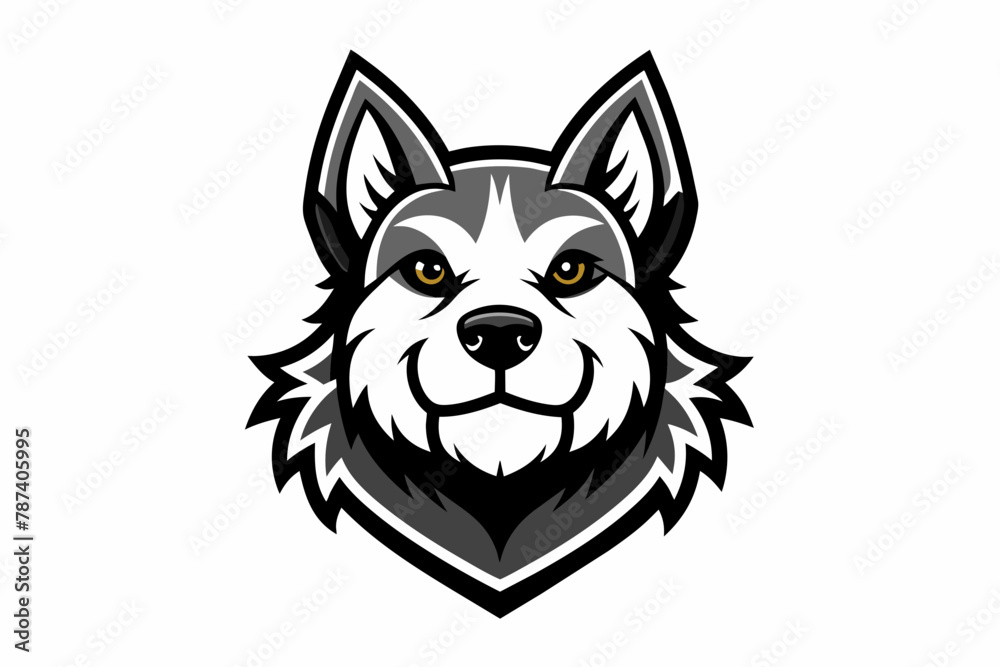 Dog mascot logo vector with solid black and white Dog mascot logo vector with solid black and white