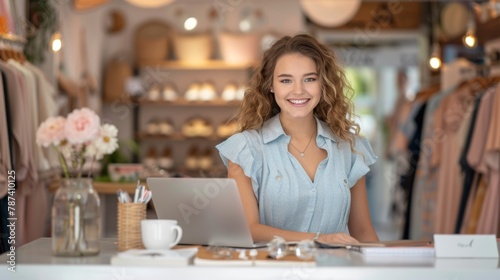 A Smiling Woman at Boutique Store