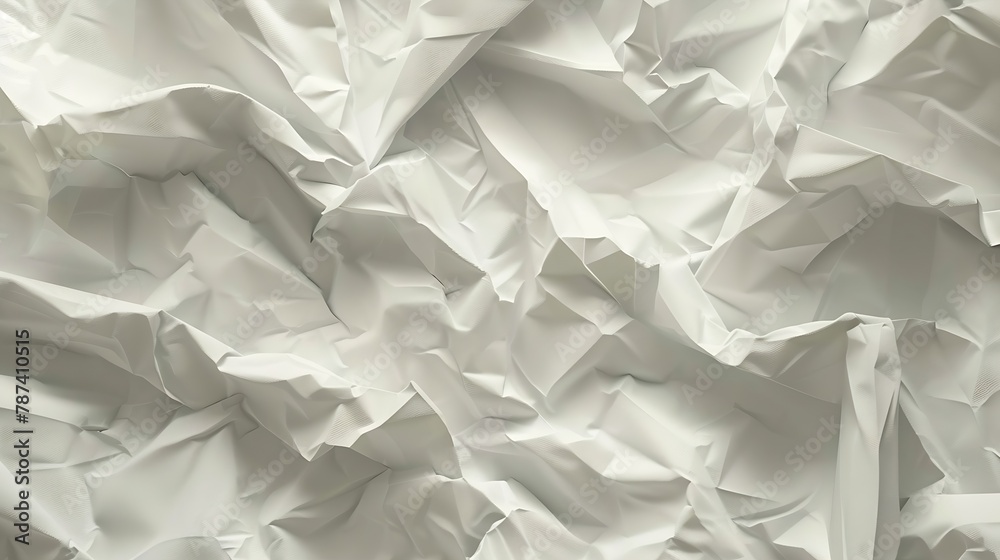 Obraz premium White wrinkled poster template Glued paper mockup Blank wheatpaste on textured wall Empty street art sticker mock up Clear urban glued advertising canvas Billboard advertisment adverti : Generative AI