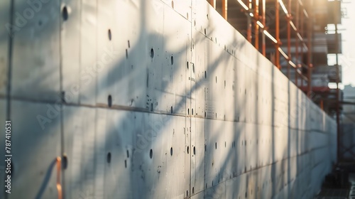 Advertising banner mockup on the construction site fence : Generative AI