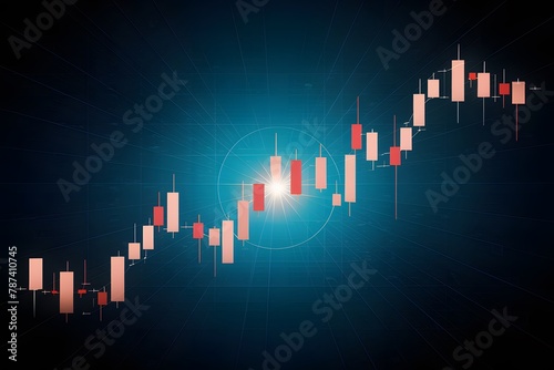 Candlestick graph symbolizes stock market dynamics for astute decisions