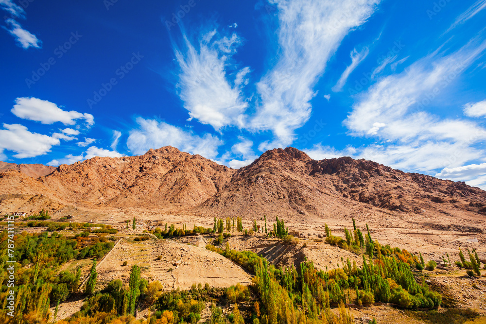 Scenic mountain landscape in Ladakh, India