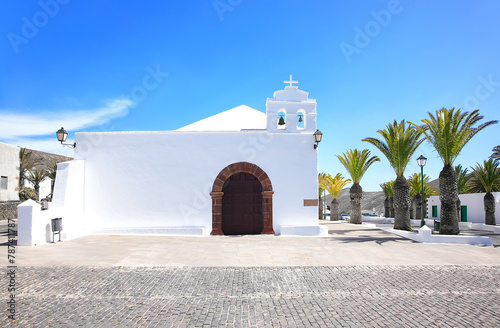 Church San Marcial del Rubicon, Femes, Island Lanzarote, Canary Islands, Spain, Europe. photo