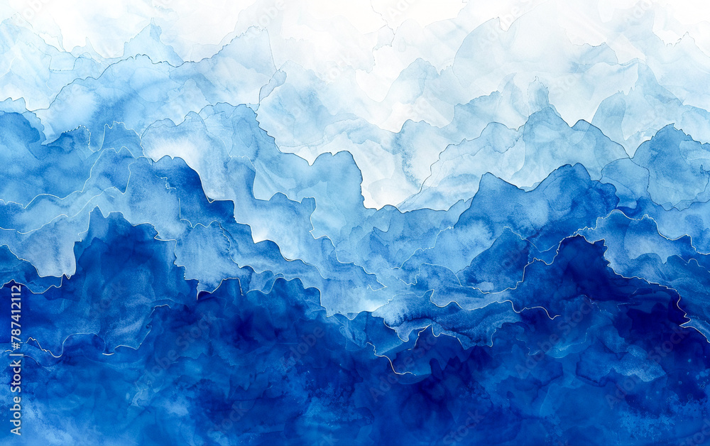 Abstract watercolor paint background in gradient deep blue hues, accentuated by a liquid fluid grunge texture Abstract watercolor paint background in gradient deep blue hues, accentuated by a liquid fluid grunge texture