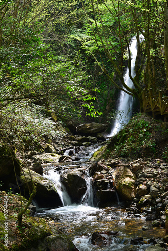 Aydinpinar Waterfalls, located in Duzce, Turkey, are one of the most beautiful waterfalls in the country. photo