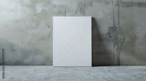 Blank white wheatpaste glued paper poster mockup on concrete wall background : Generative AI