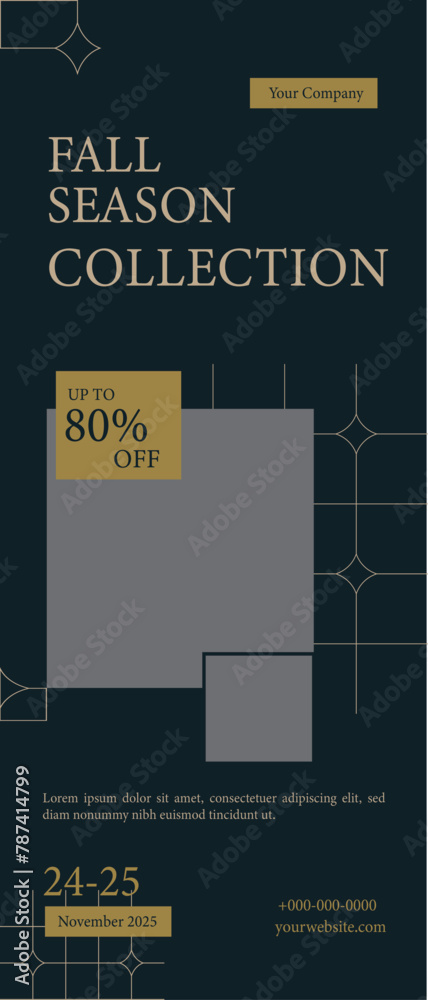 Obraz premium Fall Season Collection Roll Up Banner Design Template