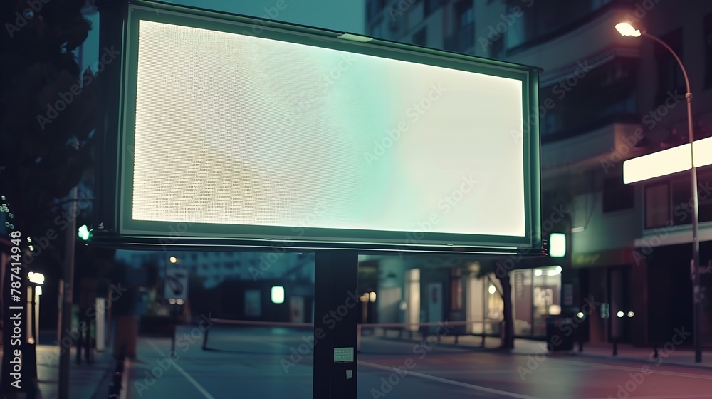 Blank racket billboard on the street : Generative AI Blank racket billboard on the street : Generative AI