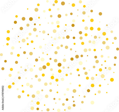 Frame  festive pattern with golden round glitter  confetti. Vector illustration 