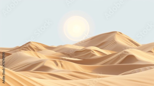 Tranquil Desert Dunes under a Warm Sunset Sky