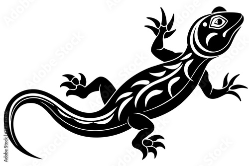 Lizard silhouette vector style white background