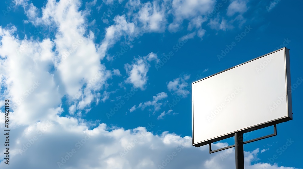 Blank Megaboard on the blue sky : Generative AI Blank Megaboard on the blue sky : Generative AI