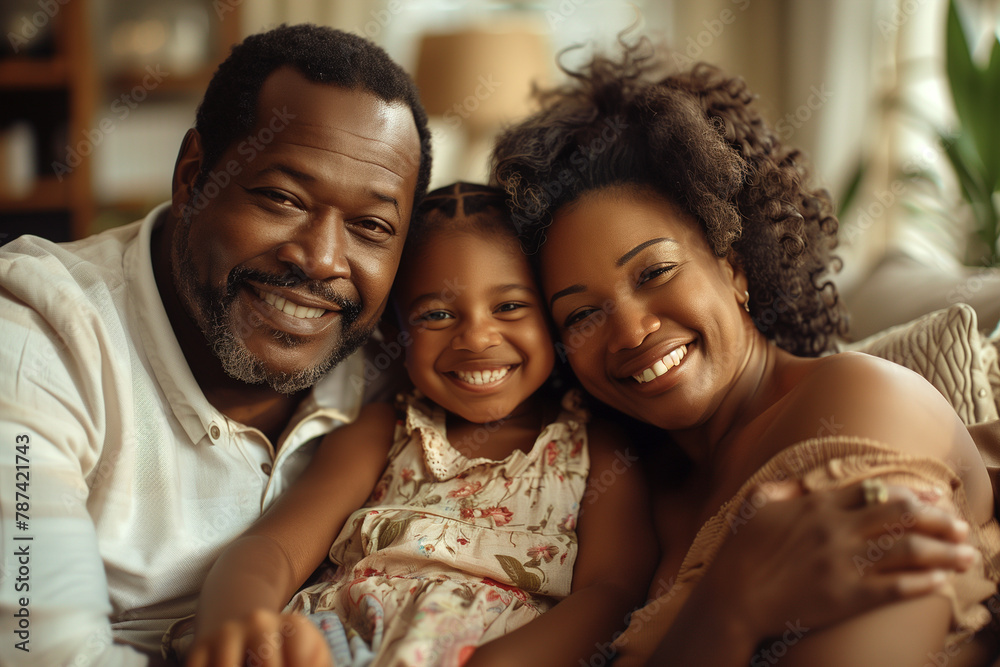 Man and Woman Sitting on Couch With Child Man and Woman Sitting on Couch With Child