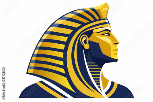 Pharaoh's Profile Silhouette vector illustration white background