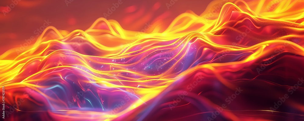 Fototapeta premium Cosmic energy. Bright neon background.