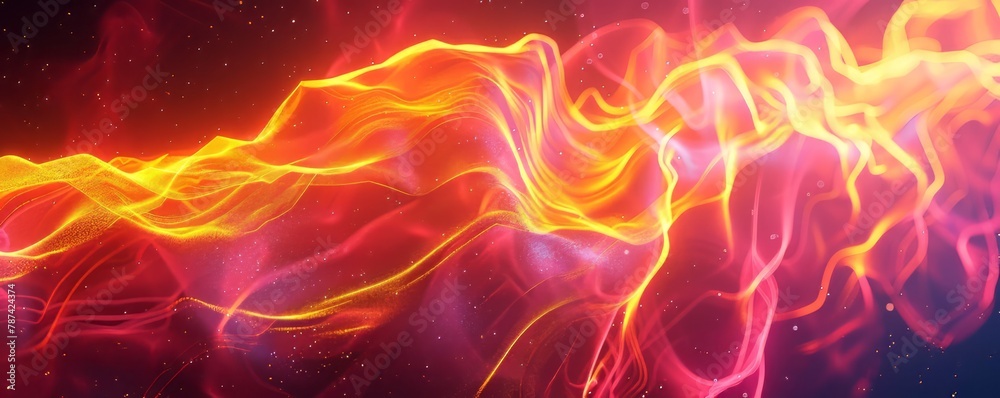 Fototapeta premium Cosmic energy. Bright neon background.