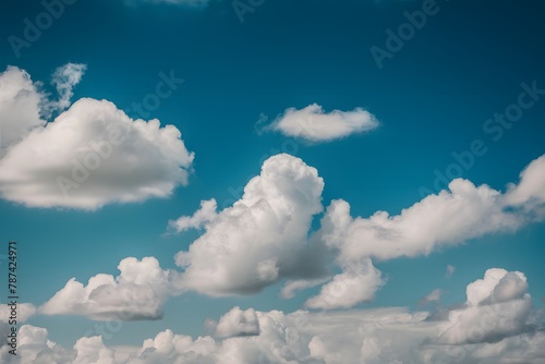 Skys canvas vivid blue sky adorned with fluffy white clouds