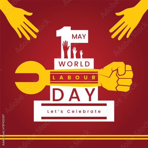 1st may happy labour day celebration design
 (ID: 787425307)