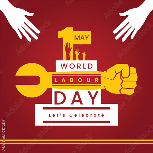 1st may happy labour day celebration design
 (ID: 787425314)